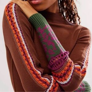 Free People brown Boho Thermal top